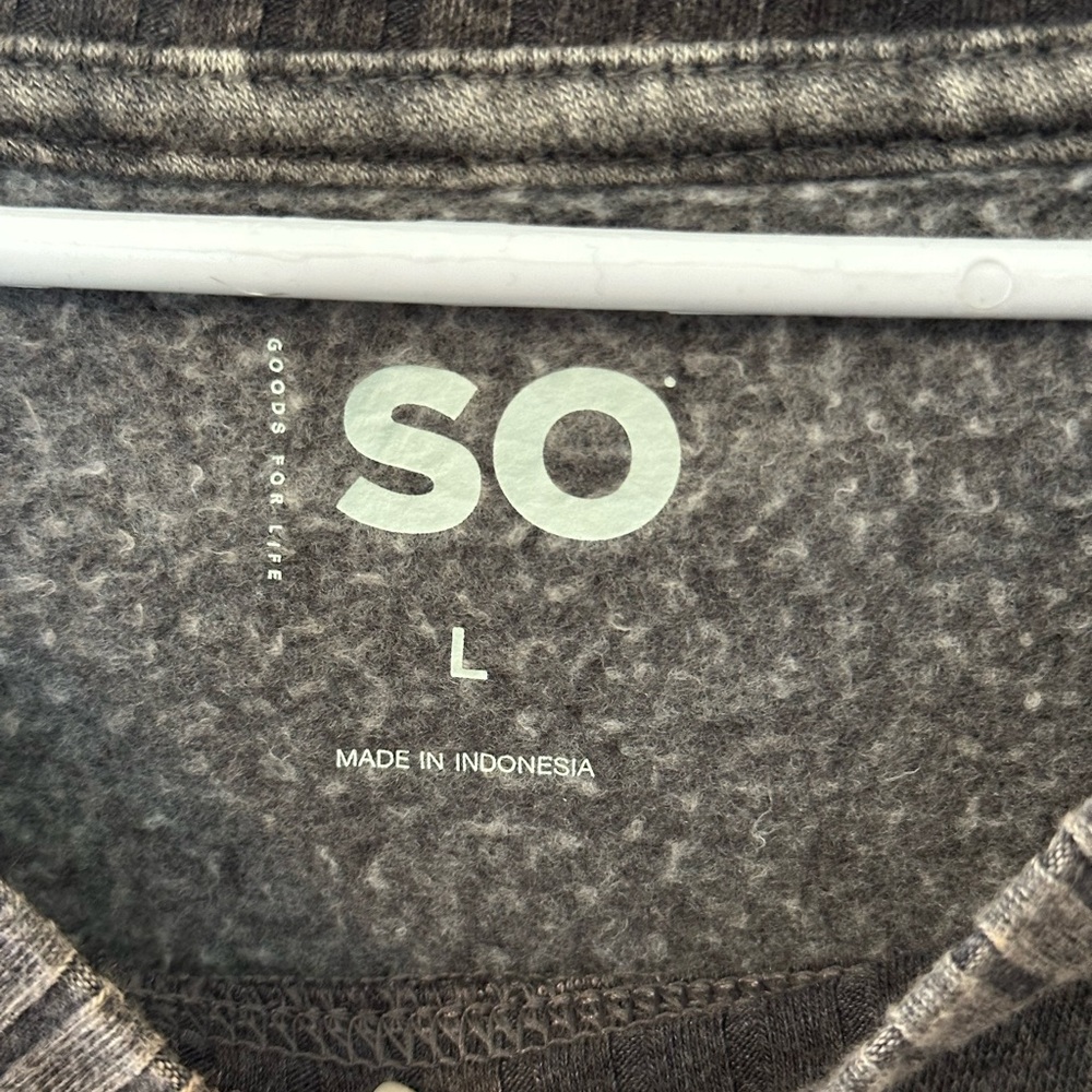 SO Women’s Washed Crewneck Sweater in Charcoal Brown - Picture 3 of 3